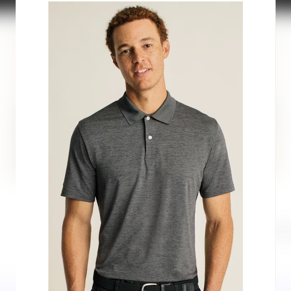 || BONOBOS || Mens Polo Slim Fit Charcoal Grey Performance Fabric Size Lg